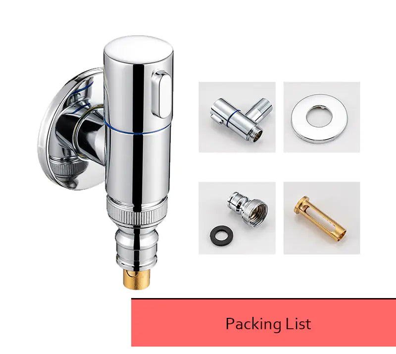 Premium Chrome-Plated Brass Angle Stop Valve with Filter | 1/2" Bathroom & Kitchen Water Control Valve
